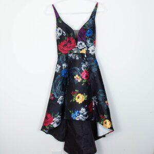 Sequin Hearts Womens Floral Hi Low Sleeveless Cocktail‎ Dress Size 3 Whimsigoth